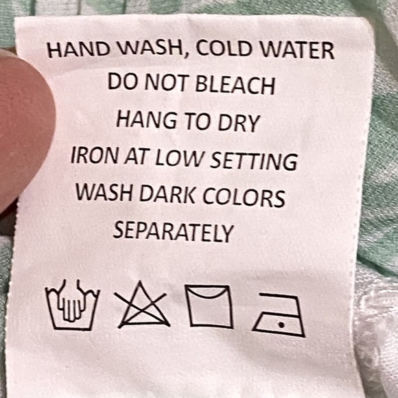 Hawaii's Finest Hawaiian Quilt Print Spaghetti Strap Crop Top XL Green White - Picture 6 of 6